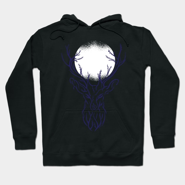 deer nature moon design Hoodie by Midoart